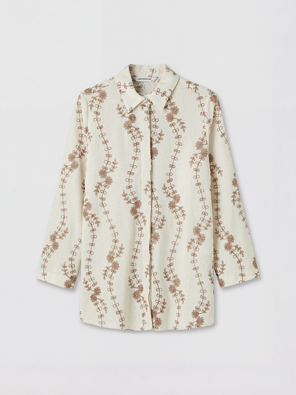 Embroidered Oversize Women's Shirt Tunic-4