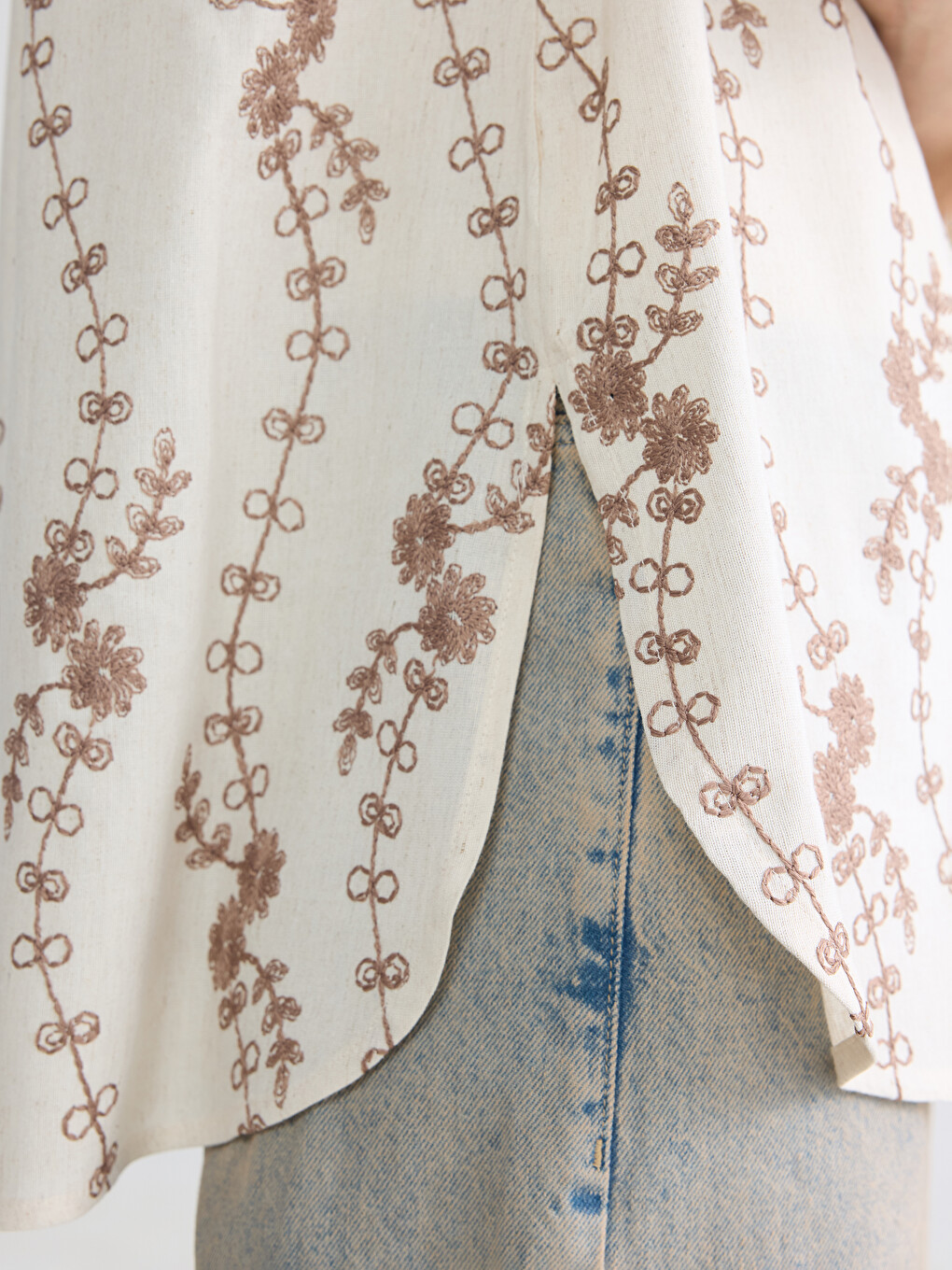 Embroidered Oversize Women's Shirt Tunic-2