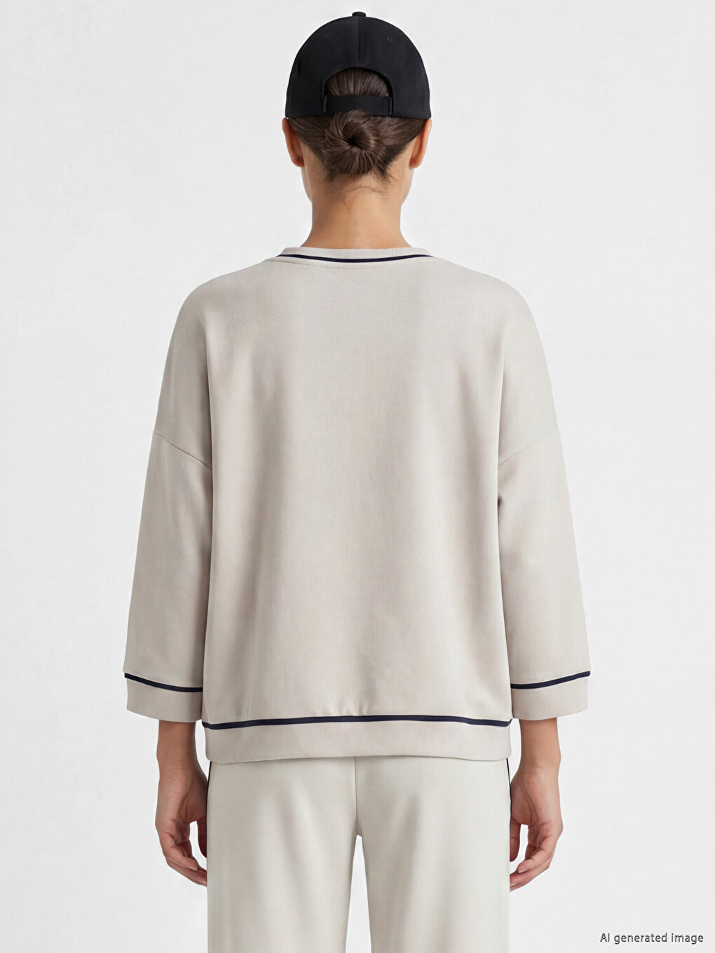 Bej Soft Touch Kadın Spor Sweatshirt-3