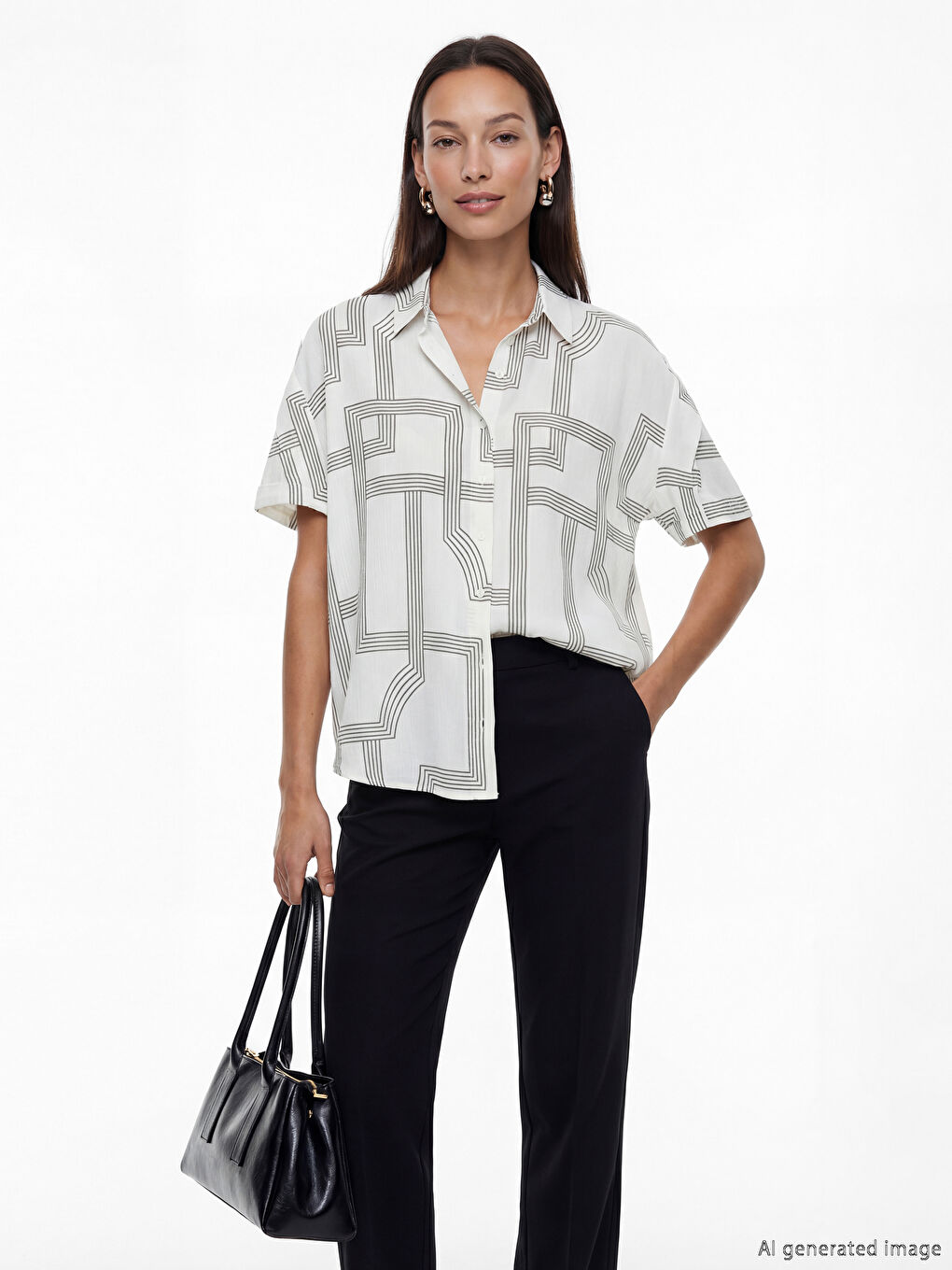 Patterned Crinkle Women's Shirt