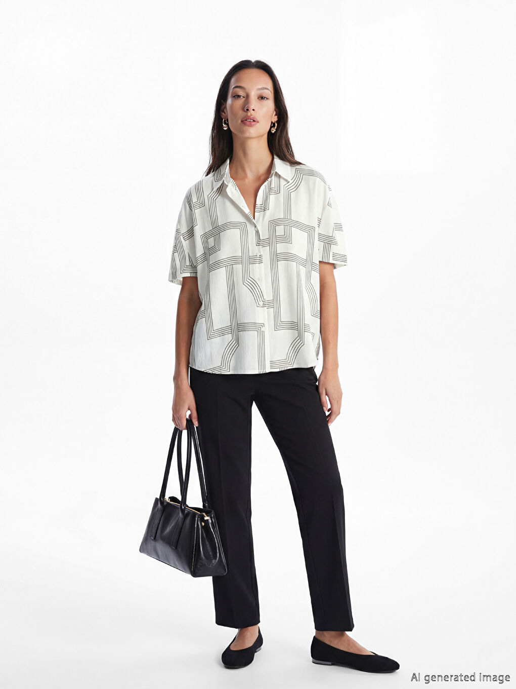 Patterned Crinkle Women's Shirt-1