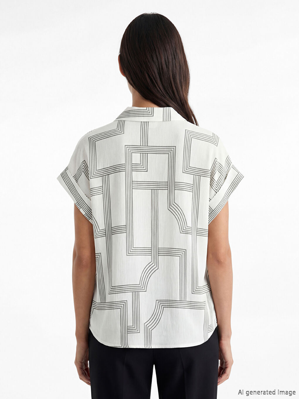 Patterned Crinkle Women's Shirt-3