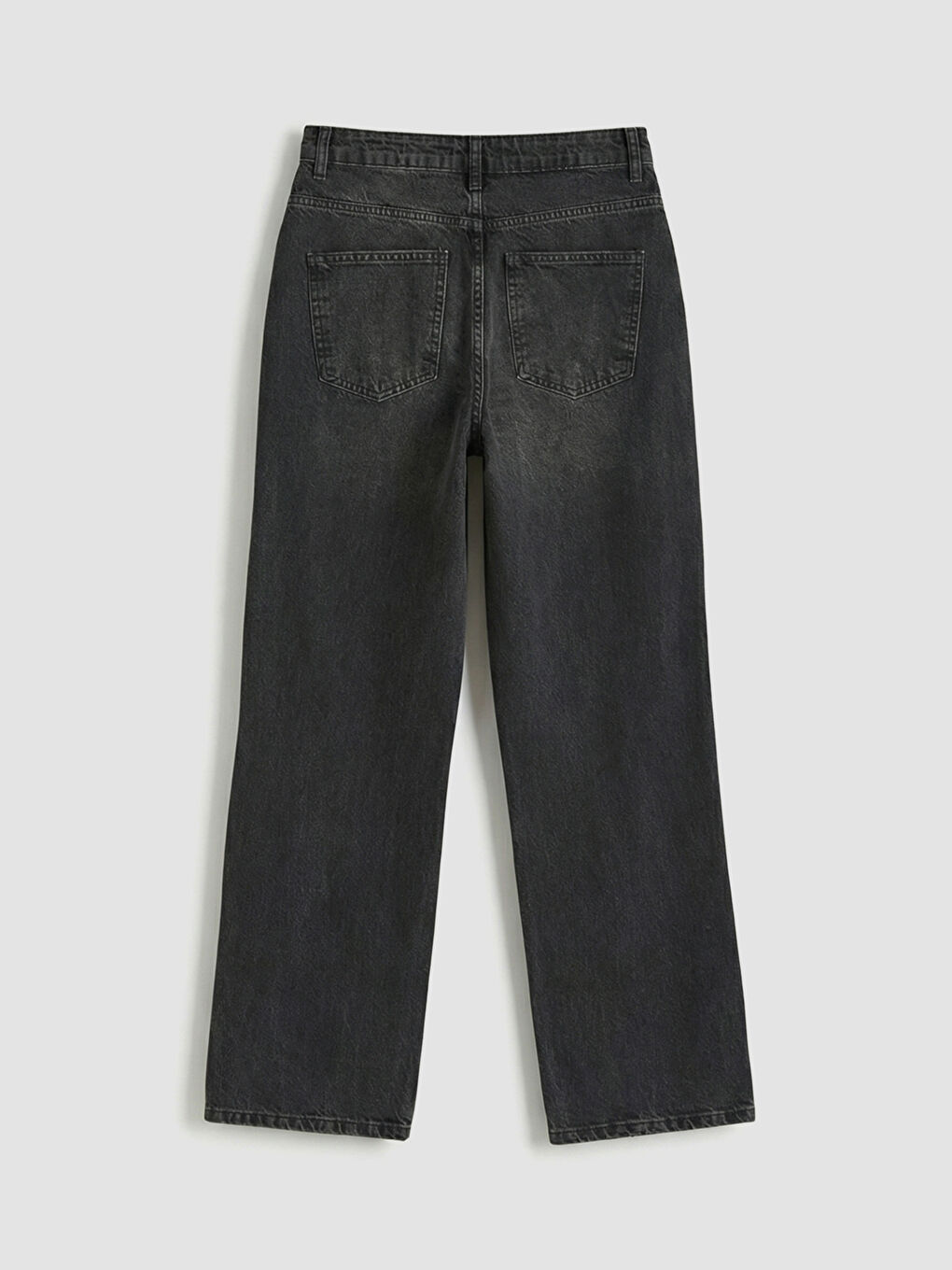 Siyah Straight Fit Kadın Jean Pantolon-5