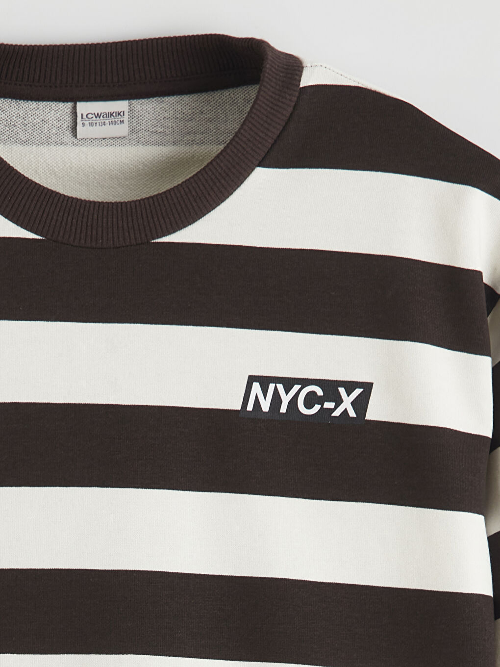 Kahverengi Bisiklet Yaka NYC Baskılı Erkek Çocuk Sweatshirt-2