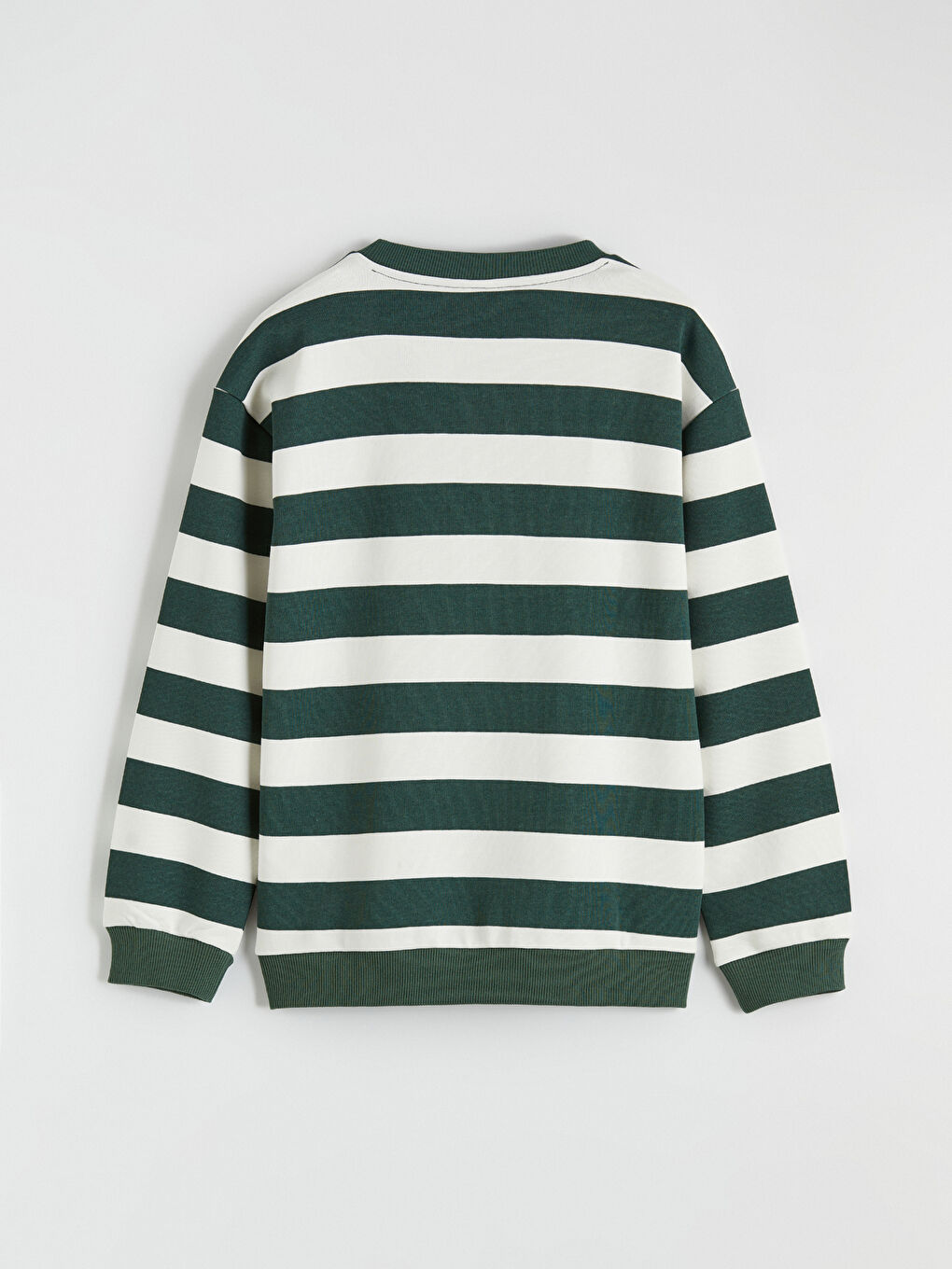 Yeşil Bisiklet Yaka Çizgili Erkek Çocuk Sweatshirt-2