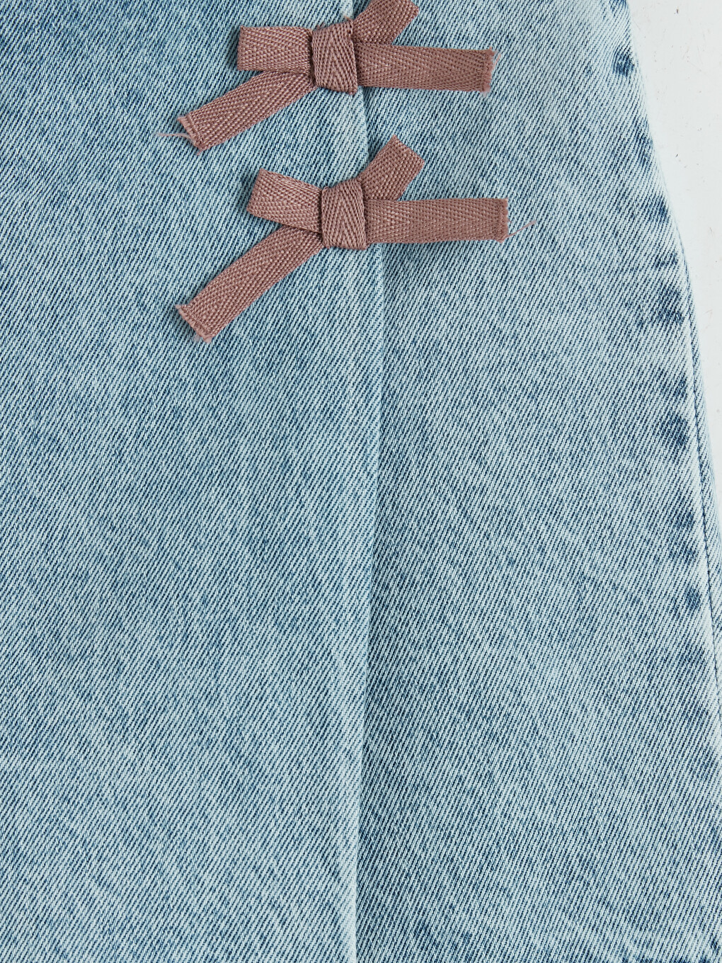 Elastic Waist Bow Girls' Jean Skort-2