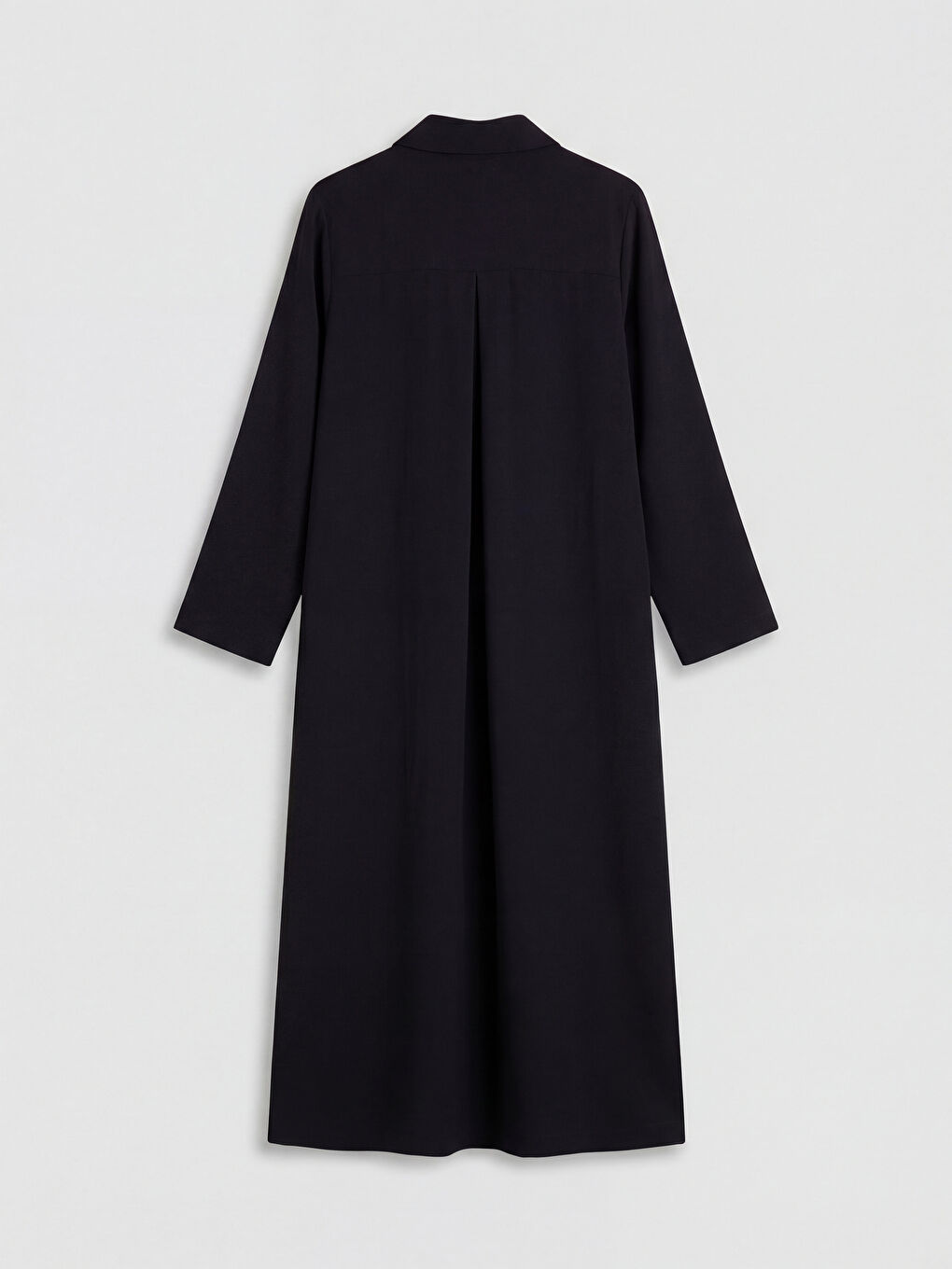 Siyah Büyük Beden Gömlek Yaka Kadın Ferace-1