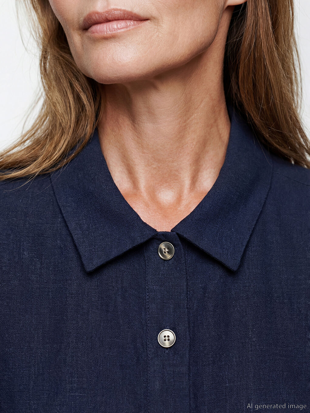 Lacivert Büyük Beden Gömlek Yaka Kadın Ferace-2