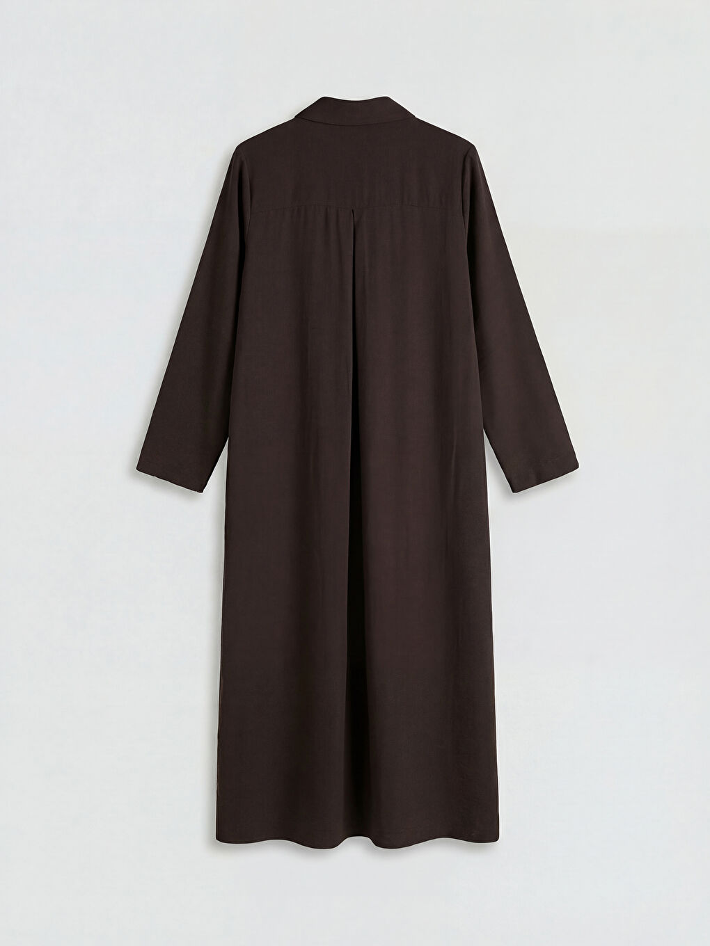 Kahverengi Gömlek Yaka Kadın Ferace-1