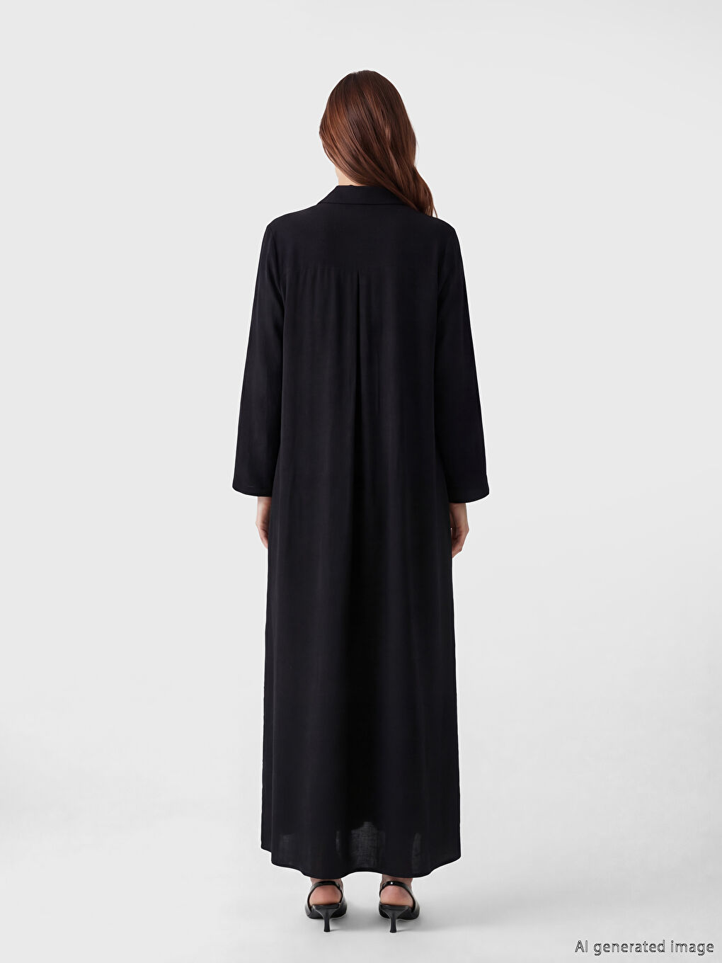 عباية نسائية بمقاس كبير بياقة قميص-3