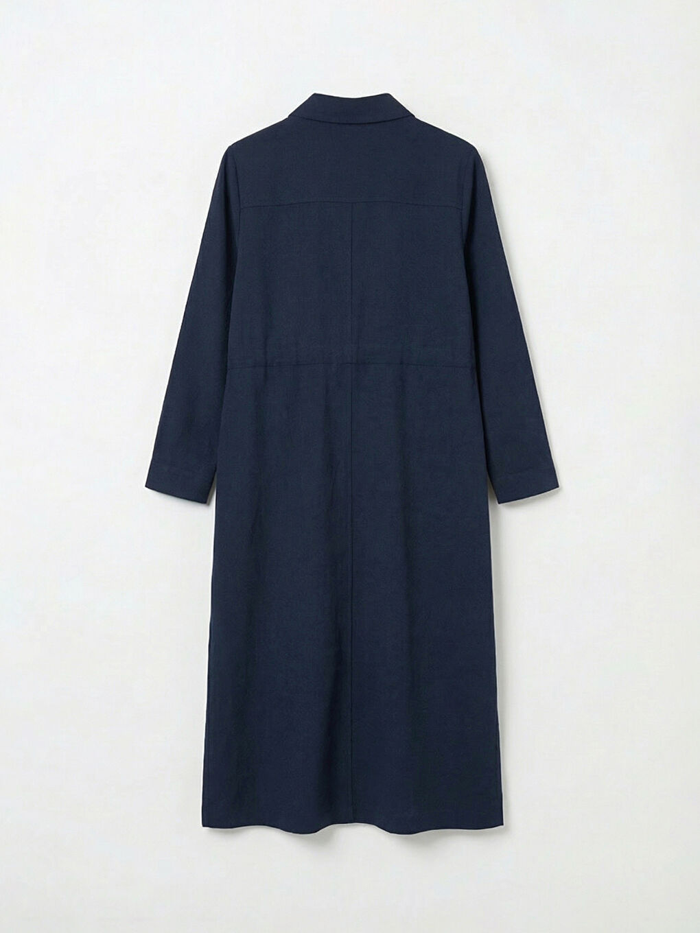 Lacivert Büyük Beden Gömlek Yaka Kadın Ferace-5