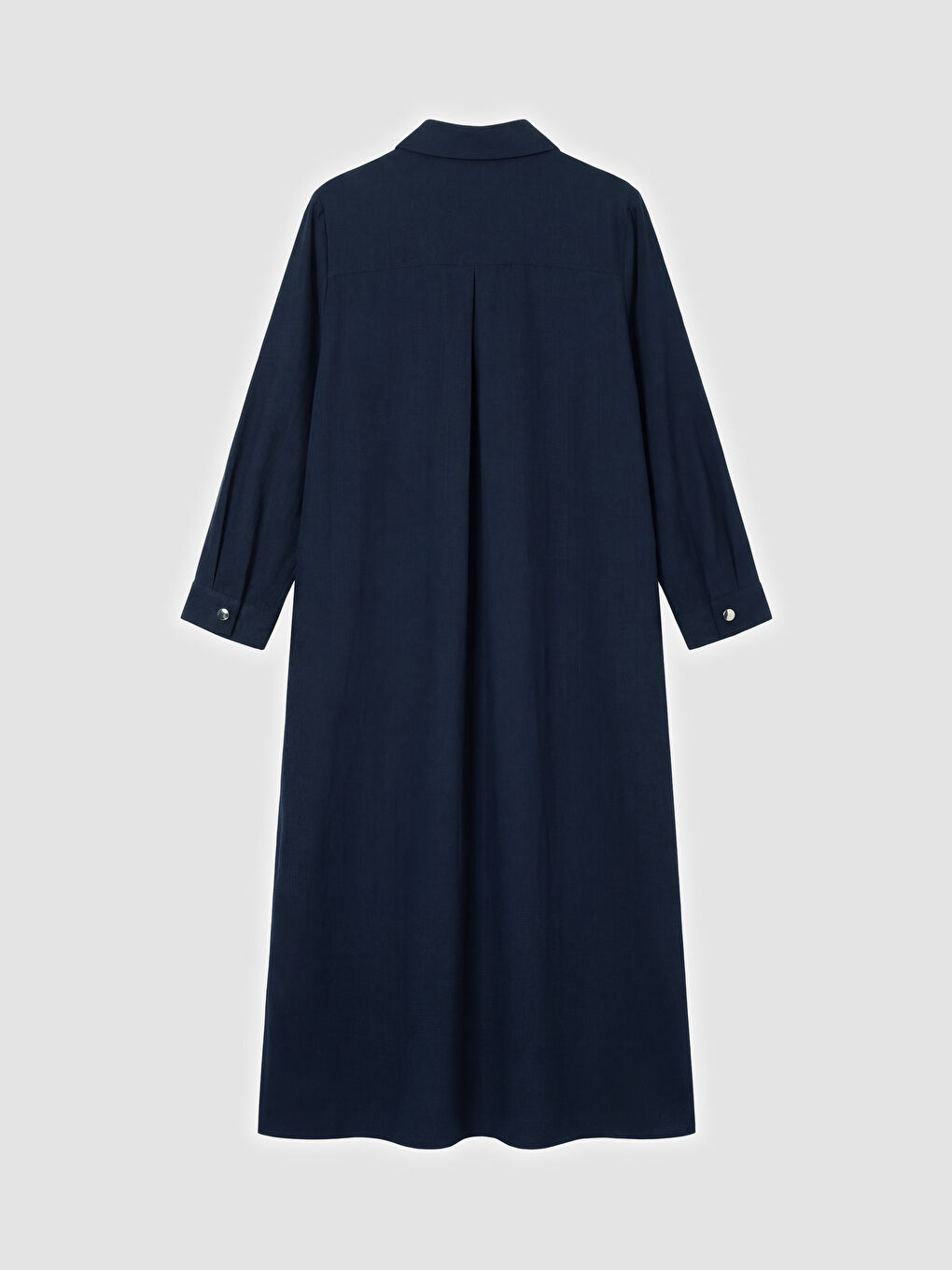 Lacivert Büyük Beden Gömlek Yaka Kadın Ferace-4