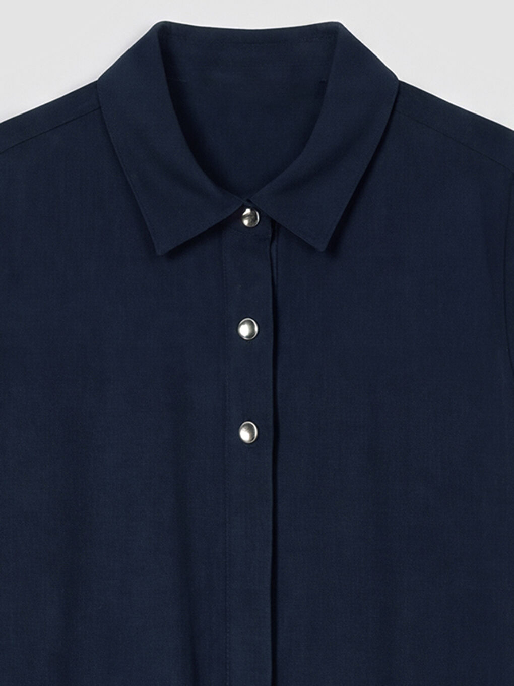 Lacivert Büyük Beden Gömlek Yaka Kadın Ferace-5