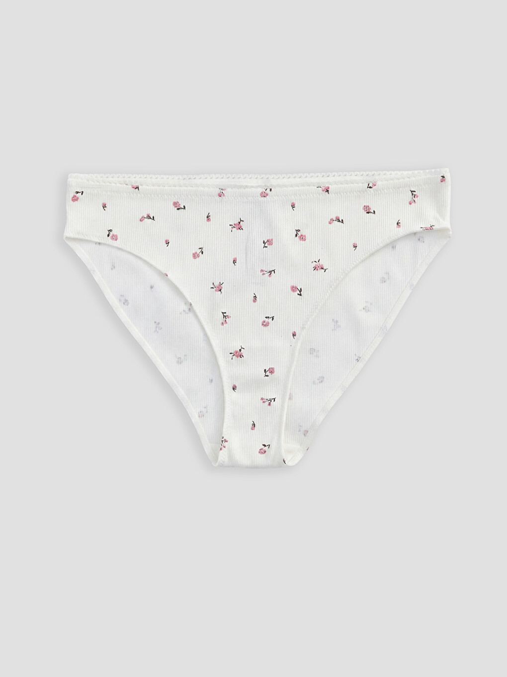 Ekru Çiçekli Bikini Külot 2'li-2