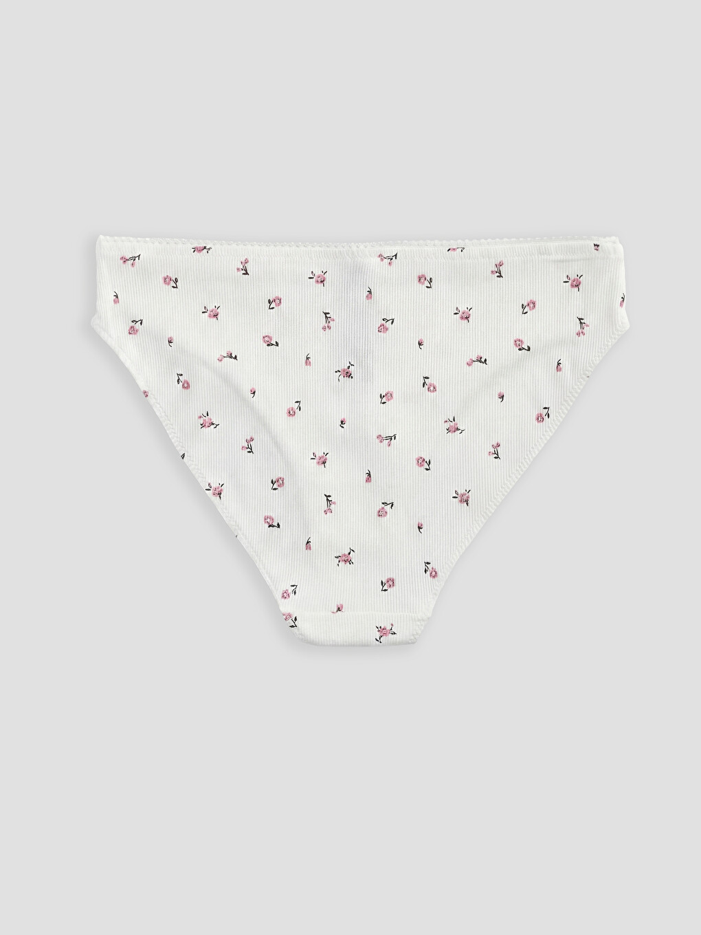Ekru Çiçekli Bikini Külot 2'li-3