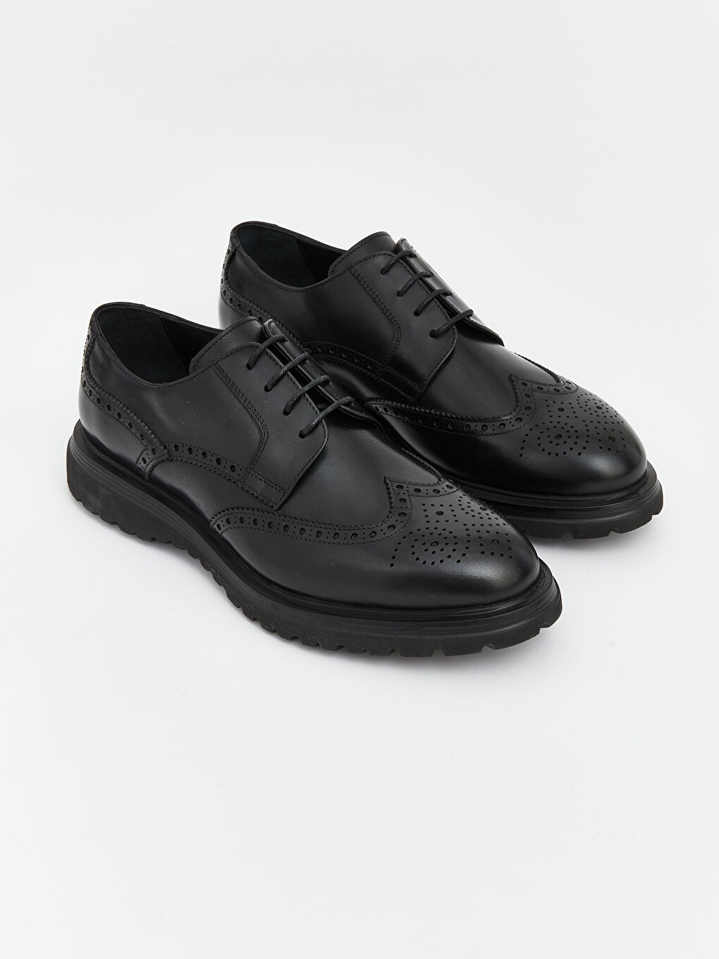 Siyah Deri Görünümlü Erkek Klasik Ayakkabı