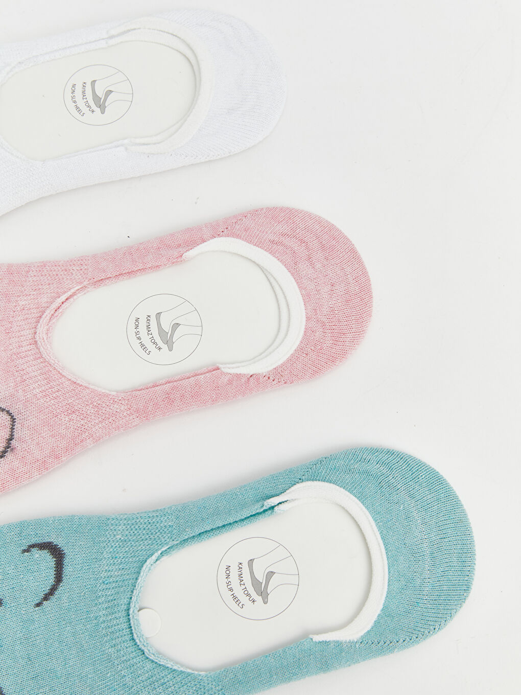 Ekru Kaymaz Topuk Kadın Babet Çorap 3'lü-1