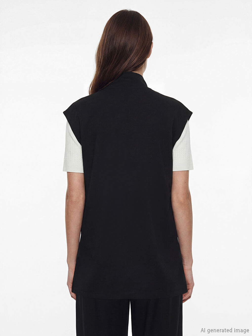 Mock Neck Women's Waistcoat-3