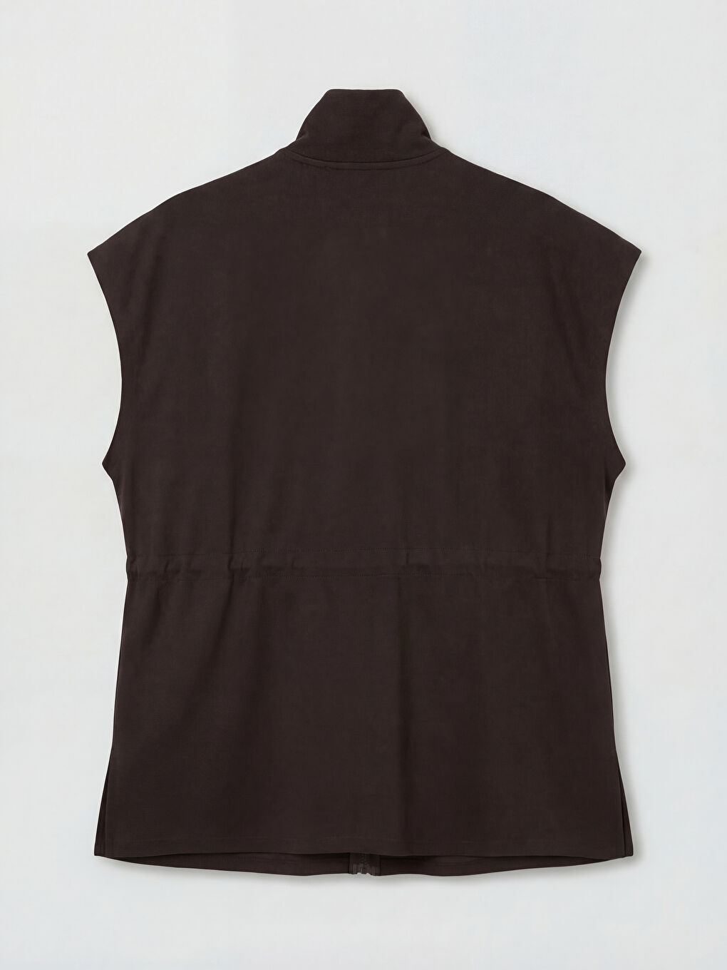 Kahverengi Dik Yaka Kadın Yelek-5