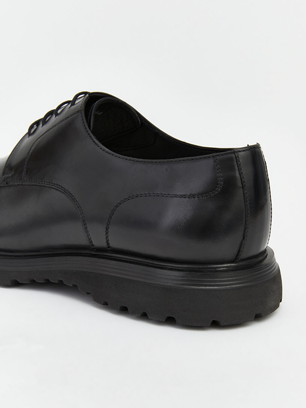 Siyah Deri Görünümlü Erkek Klasik Ayakkabı-4