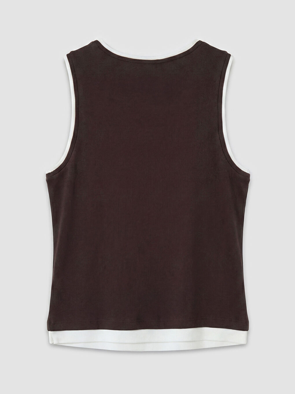 Kahverengi Bisiklet Yaka Kadın Atlet-1