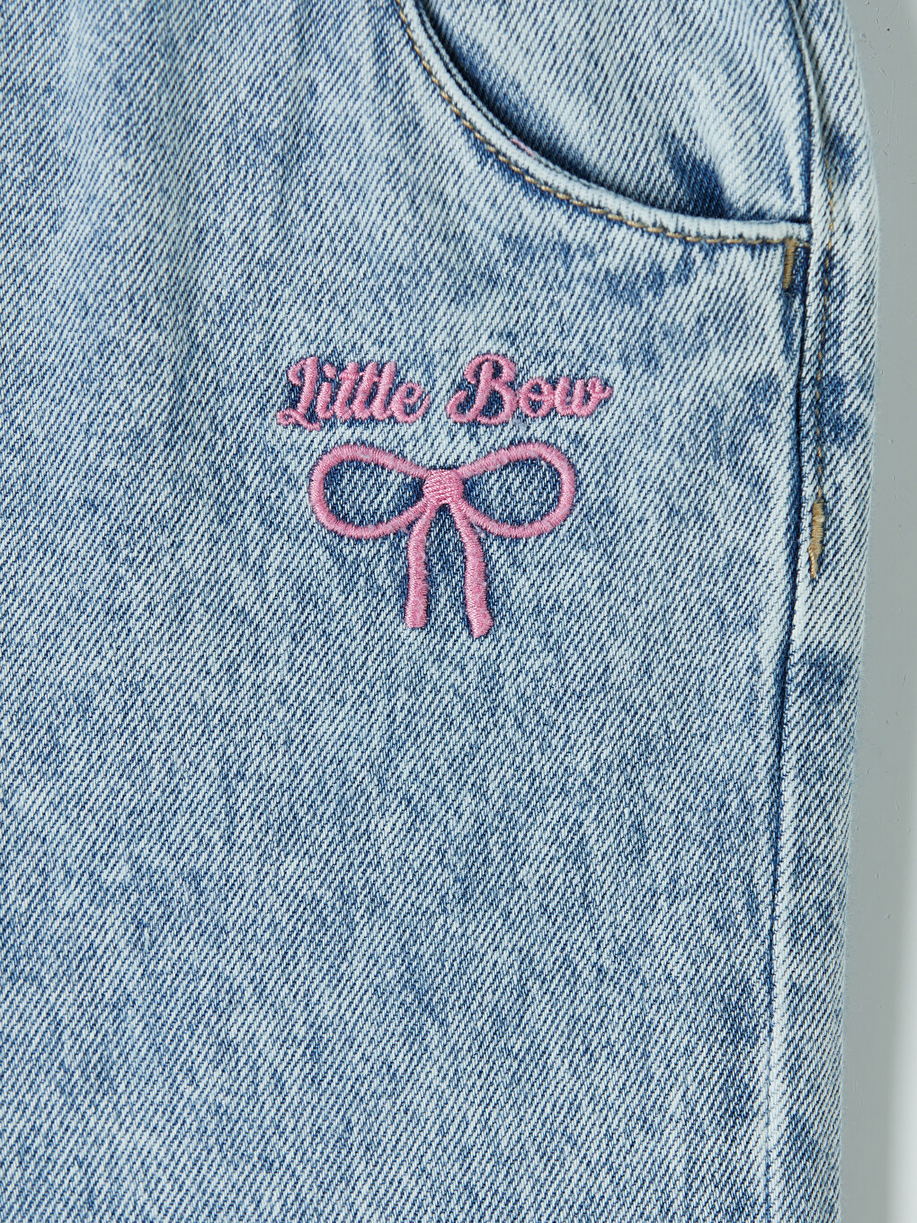 Paperbag Embroidered Girls' Jeans-2
