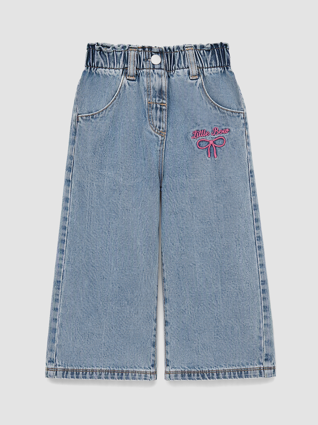 Paperbag Embroidered Girls' Jeans-2