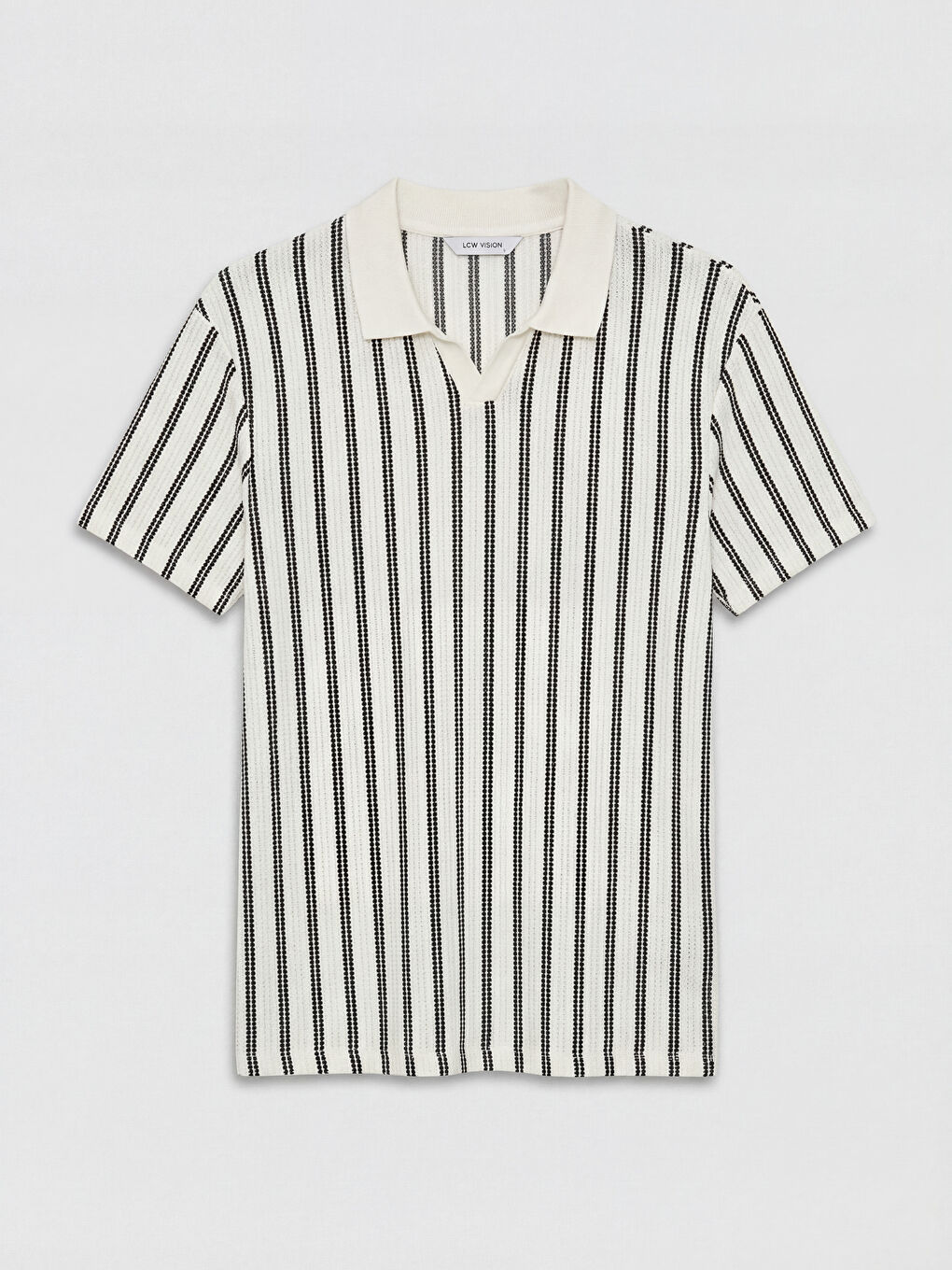 Lacivert Polo Yaka Çizgili Erkek Triko Tişört