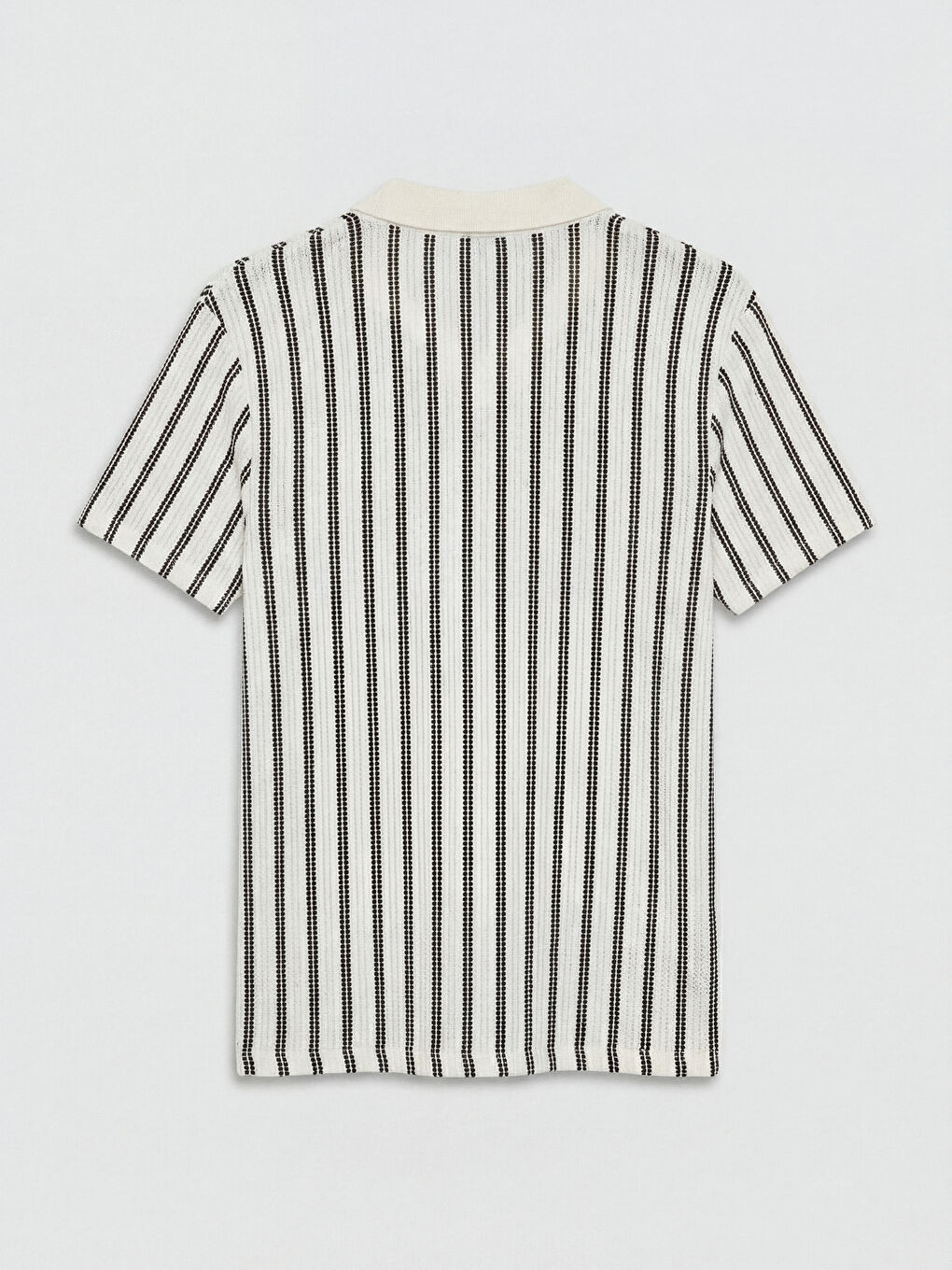 Lacivert Polo Yaka Çizgili Erkek Triko Tişört-1