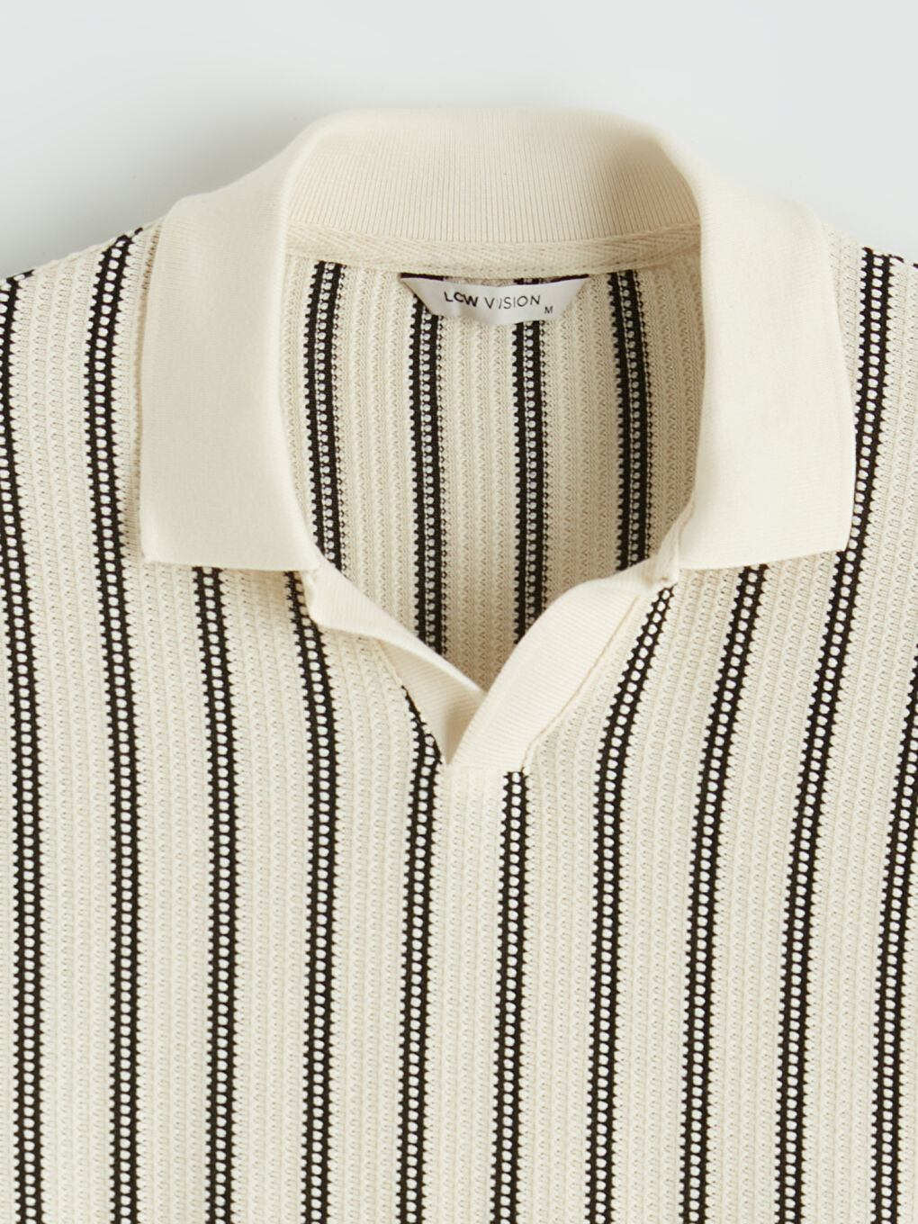 Siyah Polo Yaka Çizgili Erkek Tişört-1