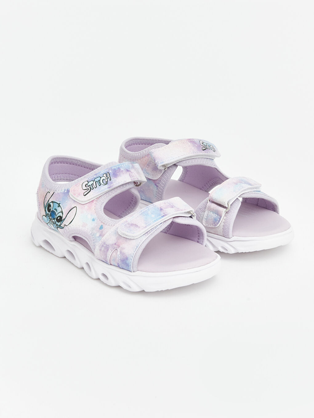 Lila Lilo & Stitch Baskılı Işıklı Kız Çocuk Sandalet-1