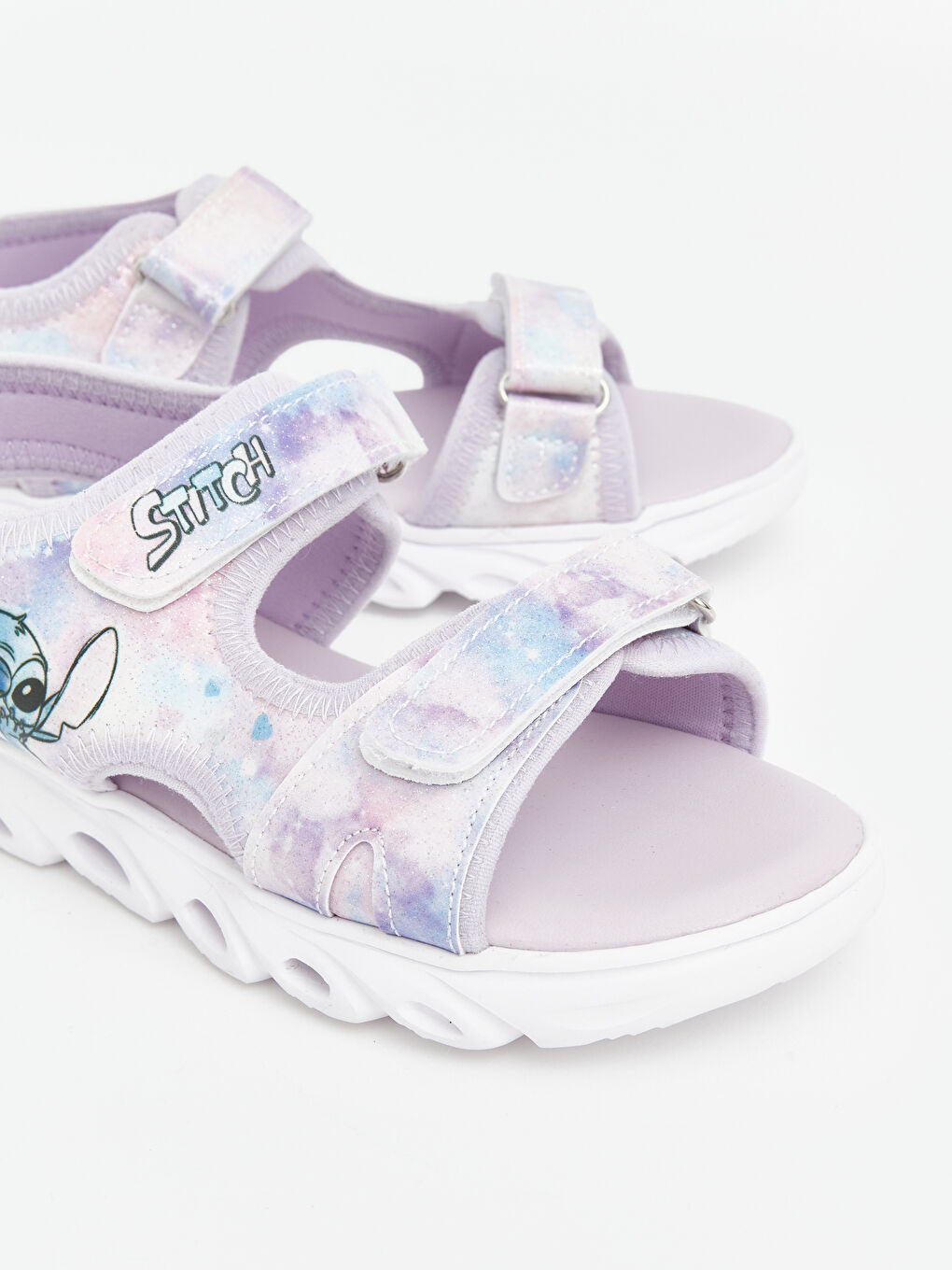 Lila Lilo & Stitch Baskılı Işıklı Kız Çocuk Sandalet-3