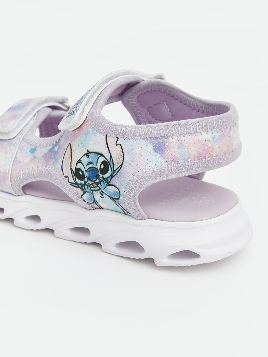 Lila Lilo & Stitch Baskılı Işıklı Kız Çocuk Sandalet-5