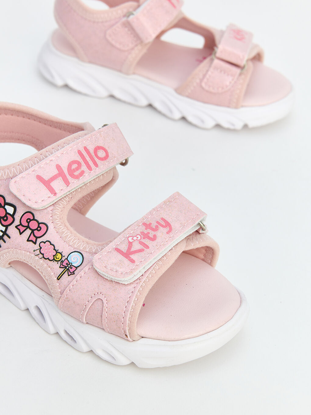 Pembe Hello Kitty Baskılı Kız Çocuk Sandalet-2