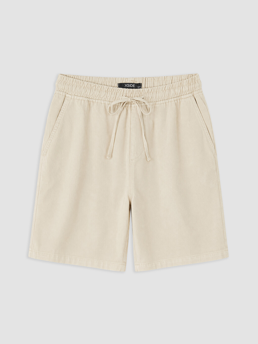 Bej Relax Fit Gabardin Erkek Şort