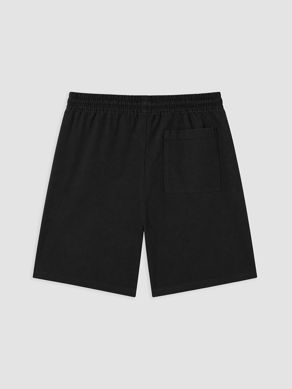 Siyah Relax Fit Gabardin Erkek Şort-1