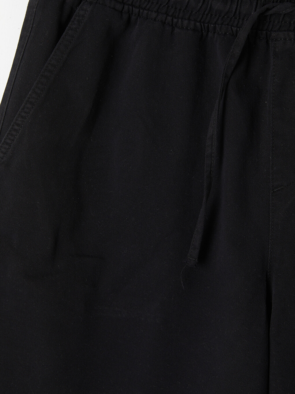 Siyah Relax Fit Gabardin Erkek Şort-2