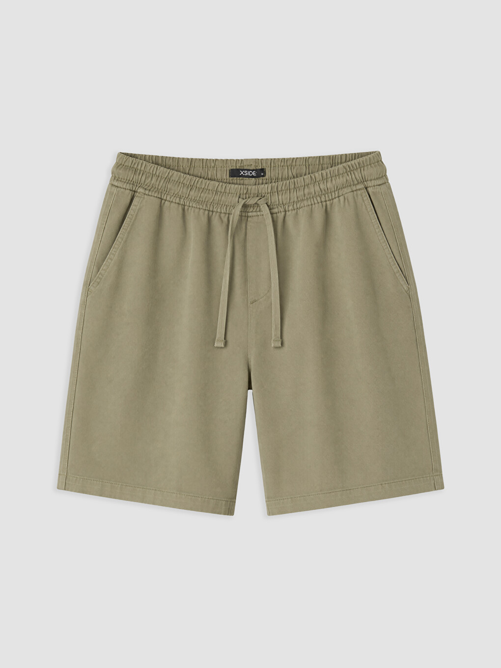 Haki Relax Fit Gabardin Erkek Şort
