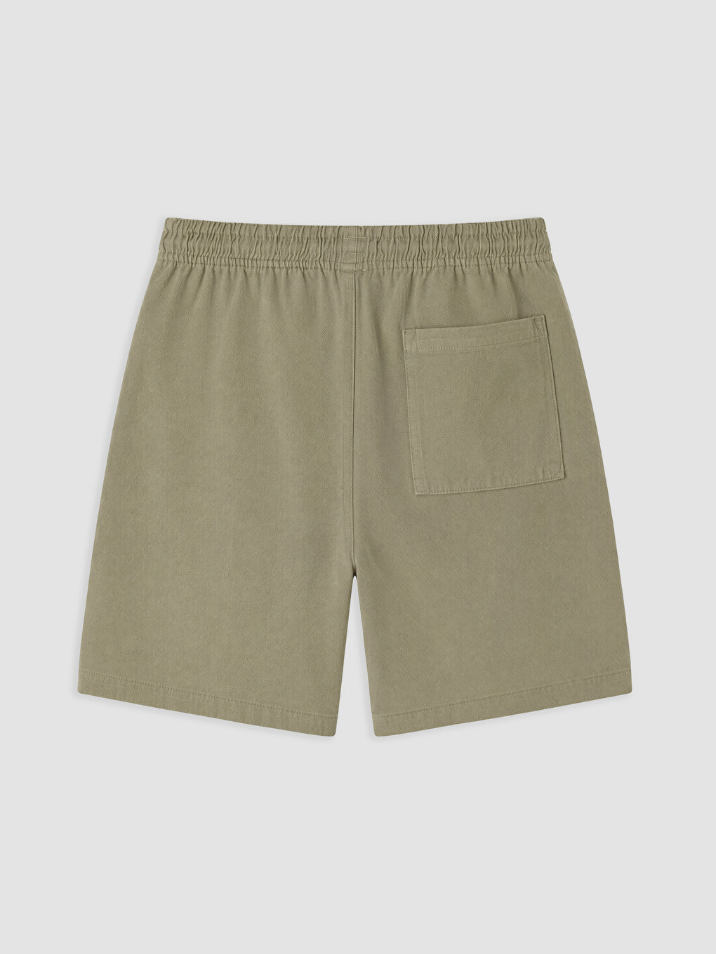 Haki Relax Fit Gabardin Erkek Şort-1