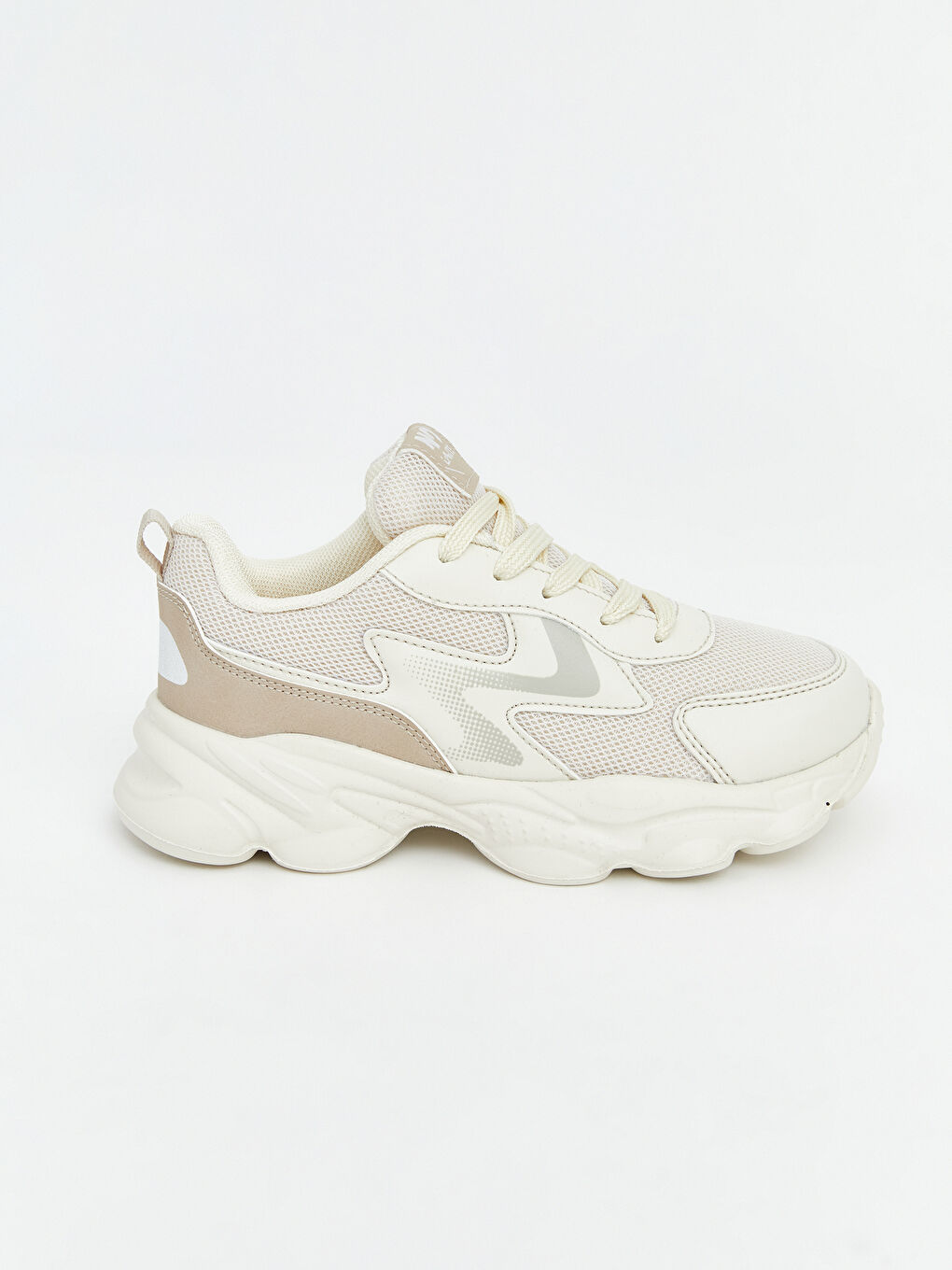 Ekru Fileli Kız Çocuk Spor Ayakkabı-1