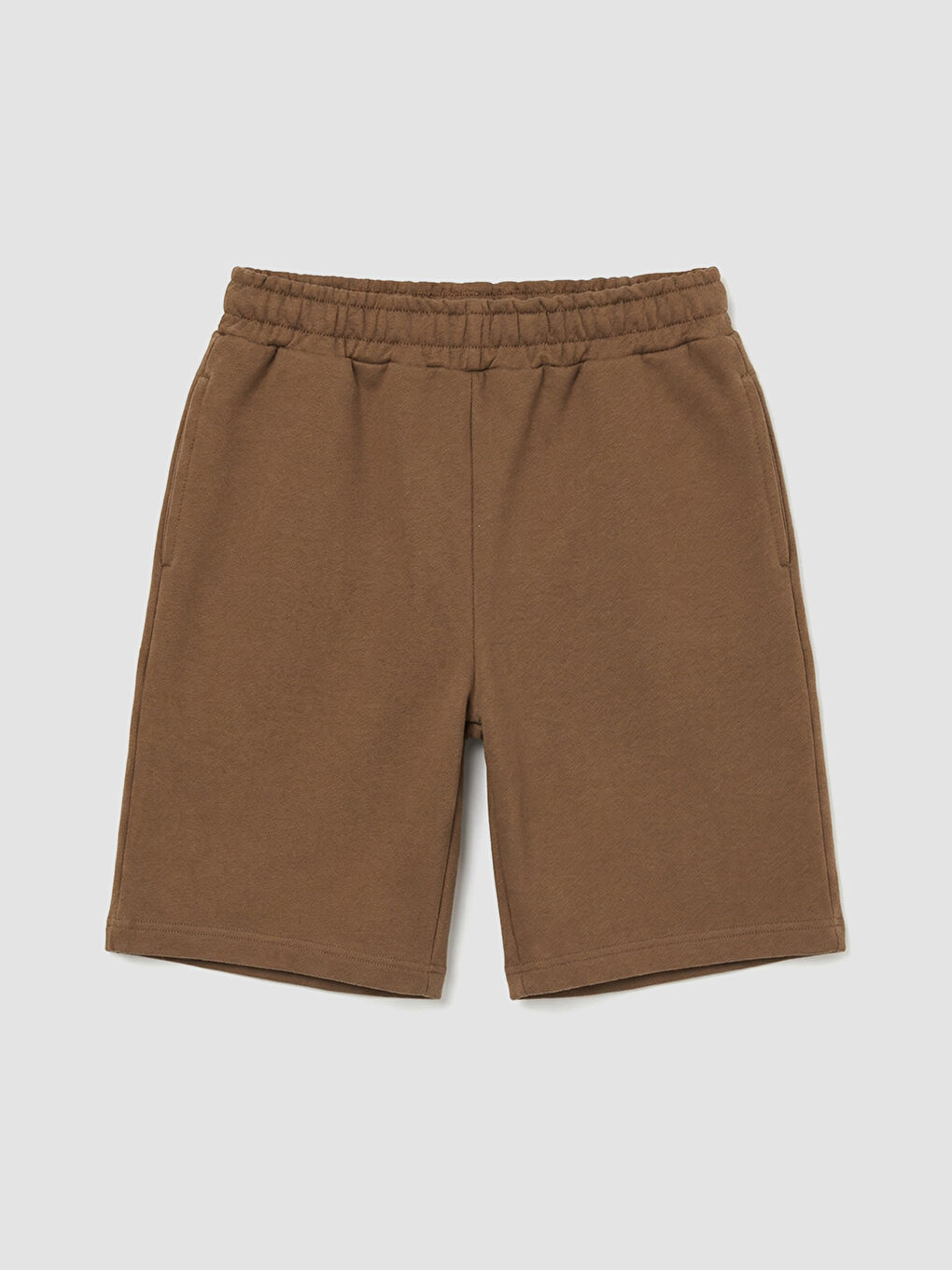 Kahverengi Beli Lastikli Erkek Çocuk Şort-1
