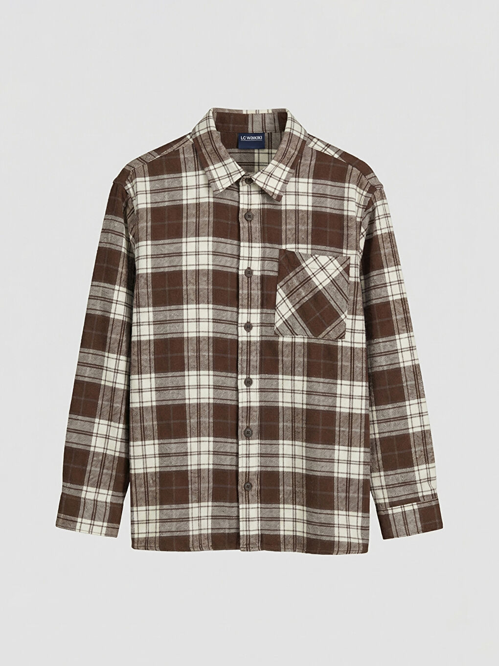 Kahverengi Ekose Erkek Çocuk Gömlek