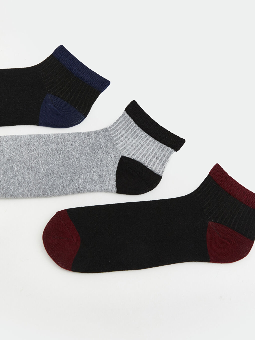 Siyah Desenli Erkek Soket Çorap 3'lü-1