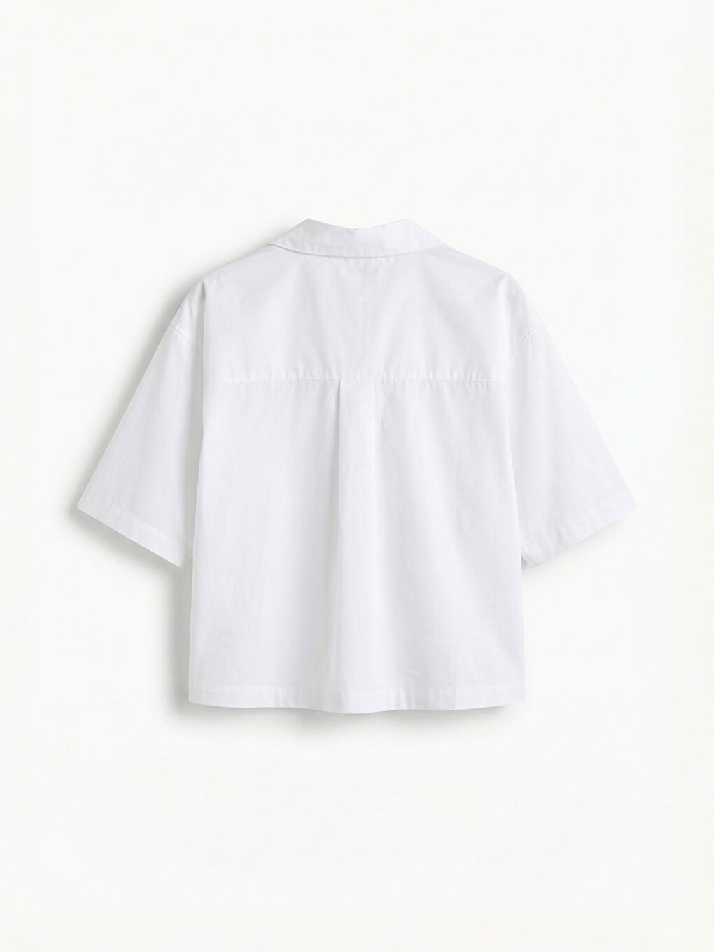 Beyaz Kız Çocuk Poplin Gömlek-1