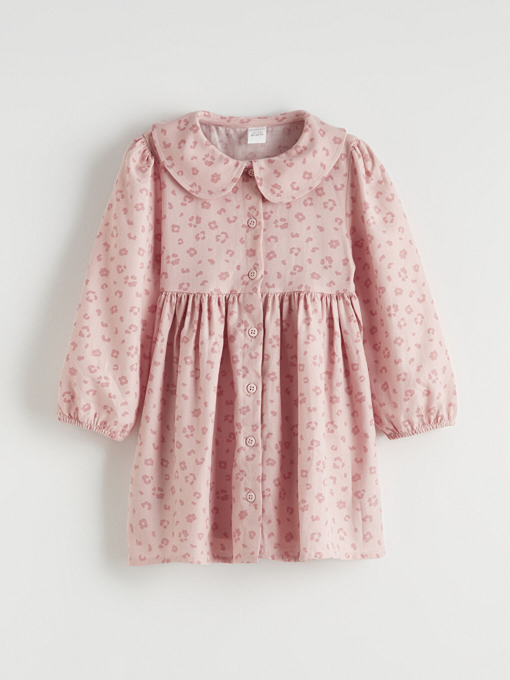 Pembe Bebe Yaka Kız Çocuk Elbise