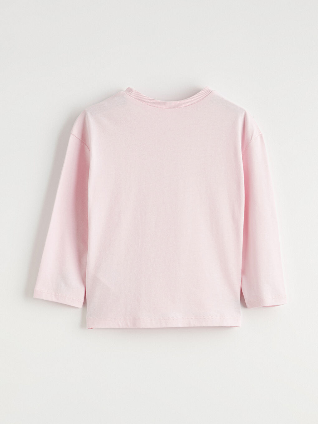 Pembe Bisiklet Yaka Nakışlı Kız Çocuk Tişört-2