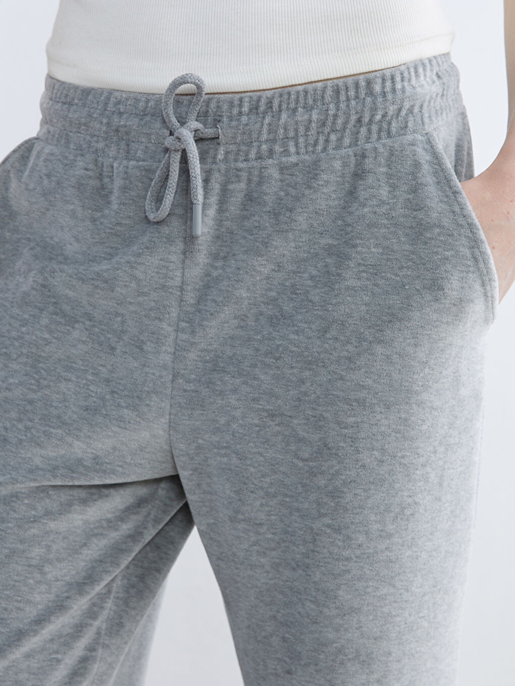 Elasticated Waist Velvet Women's Sweatpants-2