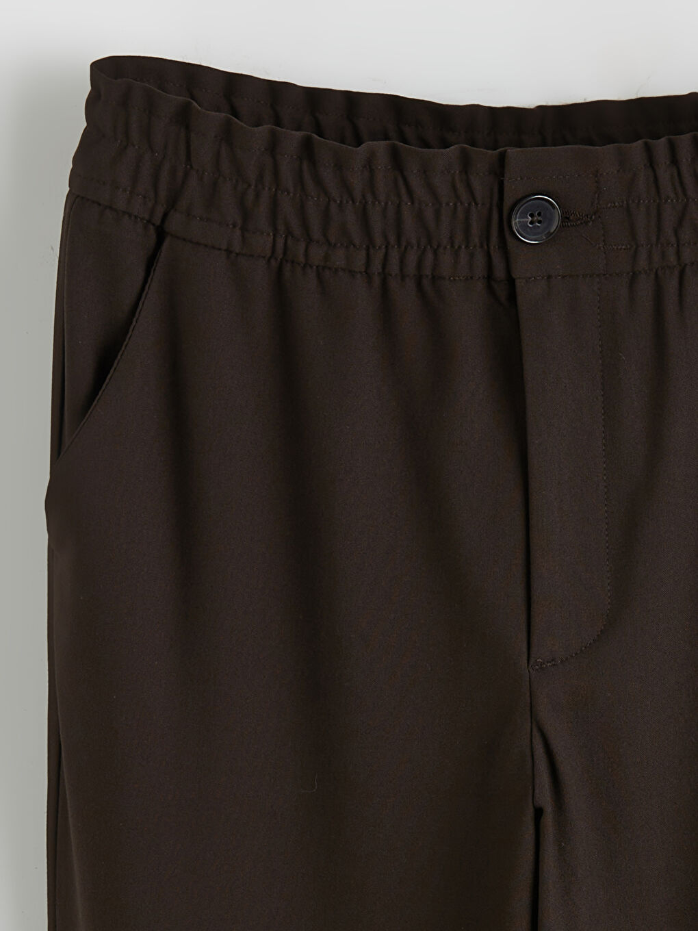 Kahverengi Beli Lastikli Kadın Pantolon-1