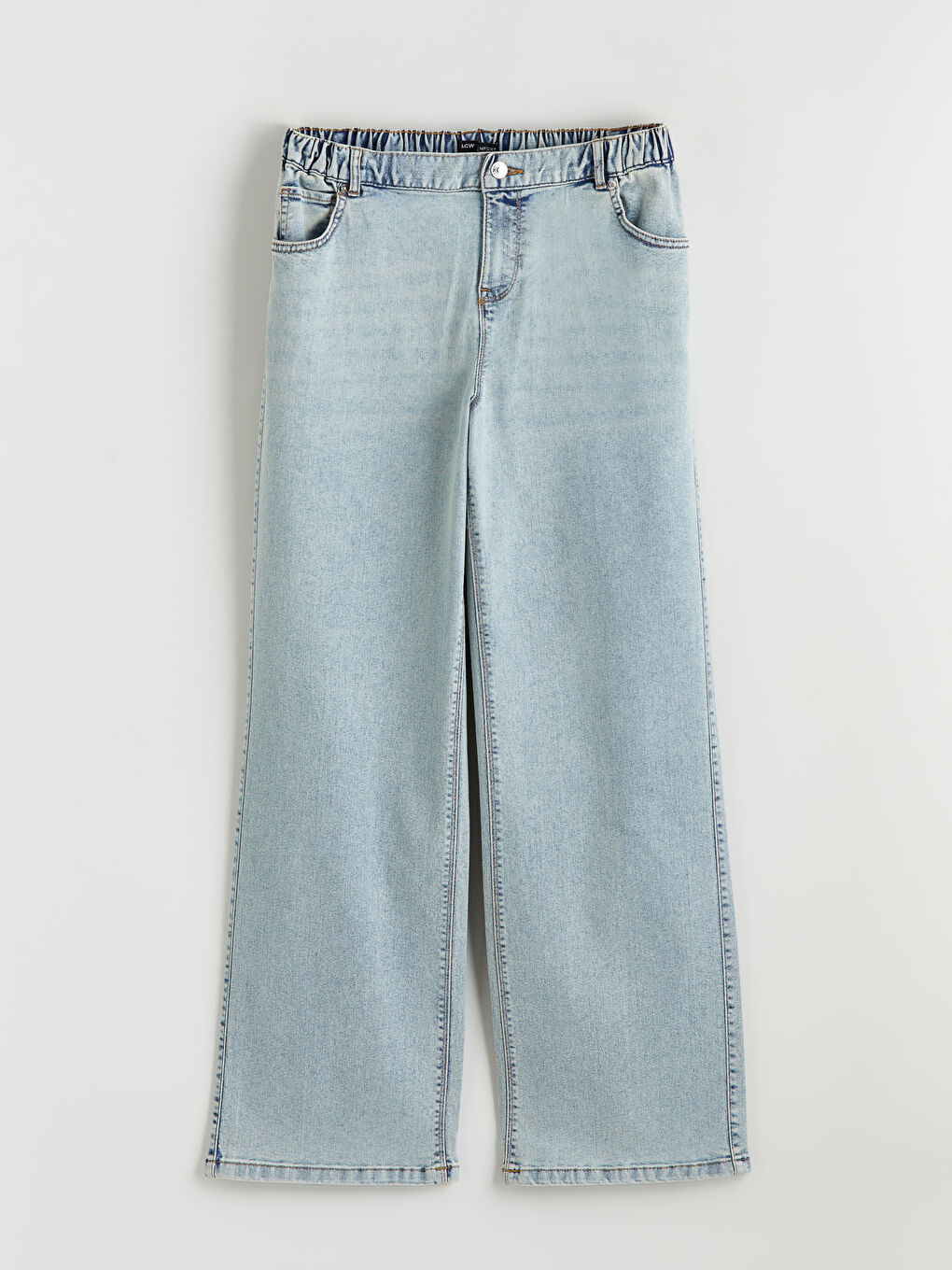 Ženske farmerke sa elastičnim strukom širokih nogavica-4