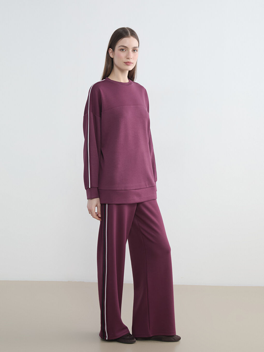 Mürdüm Beli Lastikli Soft Touch Kadın Eşofman Altı